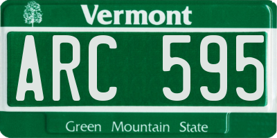 VT license plate ARC595
