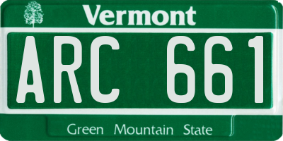 VT license plate ARC661