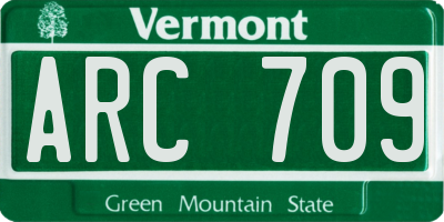 VT license plate ARC709