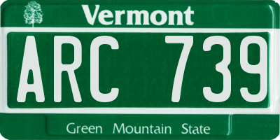 VT license plate ARC739