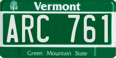 VT license plate ARC761