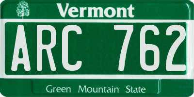 VT license plate ARC762