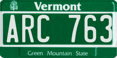 VT license plate ARC763