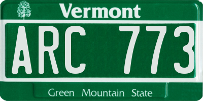 VT license plate ARC773