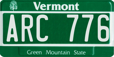 VT license plate ARC776
