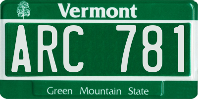 VT license plate ARC781