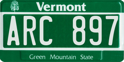 VT license plate ARC897