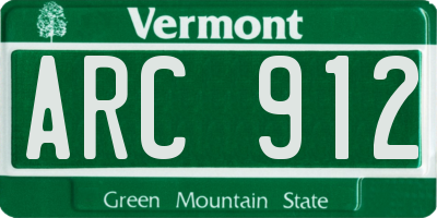 VT license plate ARC912
