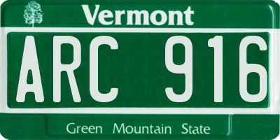 VT license plate ARC916