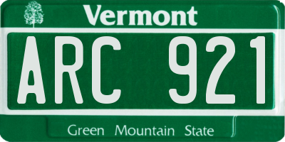 VT license plate ARC921