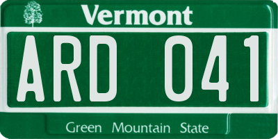 VT license plate ARD041