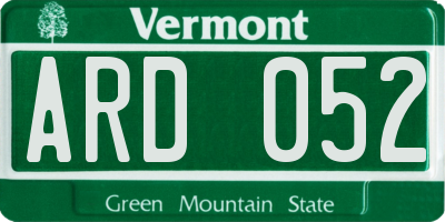 VT license plate ARD052
