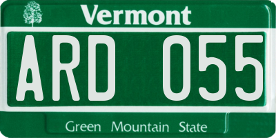 VT license plate ARD055