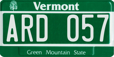 VT license plate ARD057