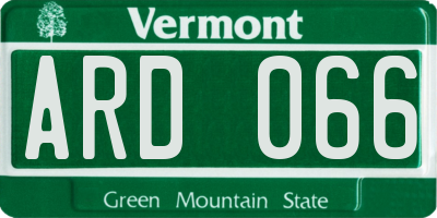 VT license plate ARD066