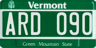 VT license plate ARD090