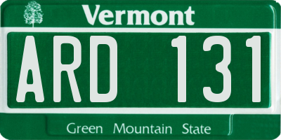 VT license plate ARD131