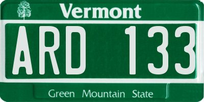 VT license plate ARD133
