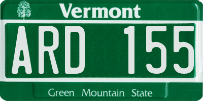 VT license plate ARD155