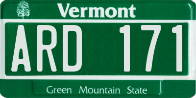 VT license plate ARD171