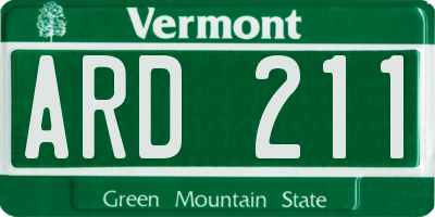 VT license plate ARD211