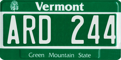 VT license plate ARD244