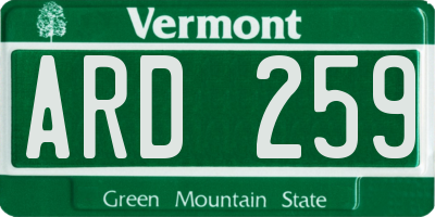 VT license plate ARD259