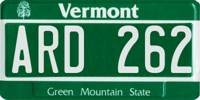 VT license plate ARD262