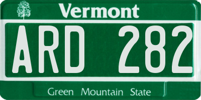 VT license plate ARD282