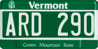 VT license plate ARD290