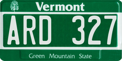 VT license plate ARD327