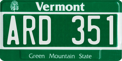 VT license plate ARD351