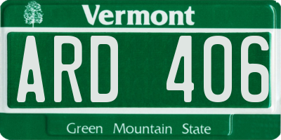 VT license plate ARD406