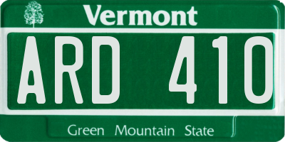 VT license plate ARD410