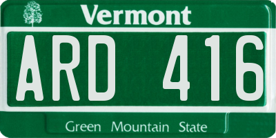 VT license plate ARD416