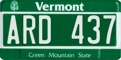 VT license plate ARD437
