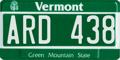 VT license plate ARD438