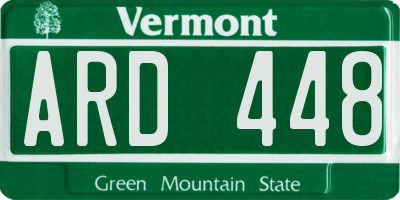 VT license plate ARD448