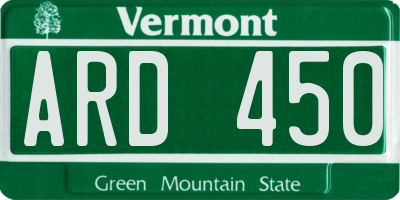 VT license plate ARD450