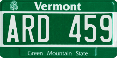 VT license plate ARD459