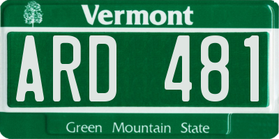 VT license plate ARD481
