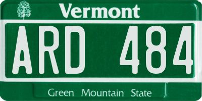 VT license plate ARD484