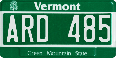 VT license plate ARD485