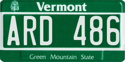 VT license plate ARD486