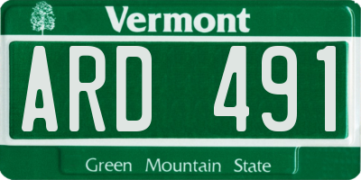 VT license plate ARD491