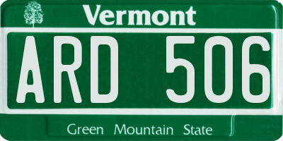 VT license plate ARD506