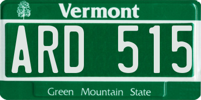 VT license plate ARD515