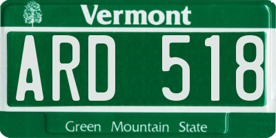 VT license plate ARD518