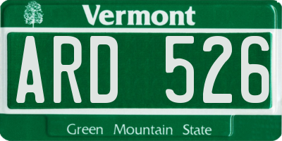 VT license plate ARD526