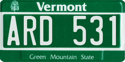 VT license plate ARD531